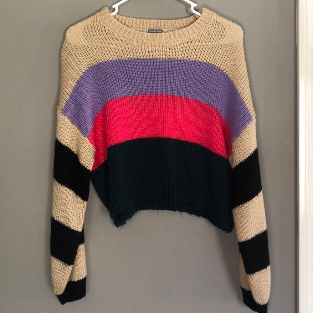 Charlotte Russe, S, cropped striped sweater